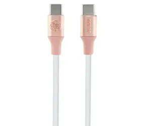 Guess Embossed Logo USB-C - USB-C růžová / Kabel / 1,5 m / Rychlonabíjecí