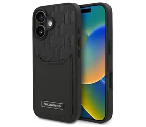 Karl Lagerfeld Cardslots Monogram černá / Zadní kryt / Apple iPhone 16