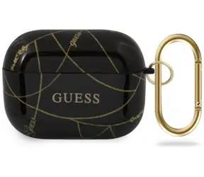 Guess Gold Chain Collection pouzdro pro Apple AirPods Pro černá / Pouzdro
