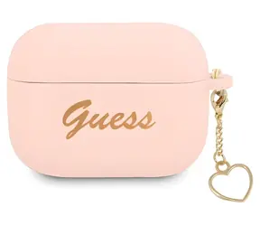 GUESS GUAPLSCHSP růžová / Silikonové pouzdro / Charm Heart / pro Apple AirPods Pro