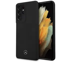 Mercedes Silicone Line černá / Kryt pro Samsung Galaxy S21 Ultra / Silikonové pouzdro
