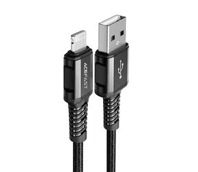 Acefast C1-02 černá / Kabel / USB-A (M) - Lightning (M) / 1,2 m / MFi / 2,4A