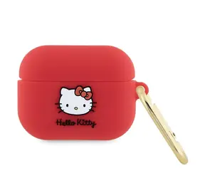 Hello Kitty 3D Kitty Head silikonové pouzdro pro AirPods Pro fuchsiová / Pouzdro pro sluchátka / Silikon / 3D motiv