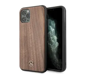 Mercedes Wood Line Walnut Kryt pro Apple iPhone 11 Pro Max hnědá / Kryt / Dřevo - ořech