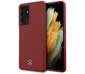 Mercedes Silicone Line Kryt pro Samsung Galaxy S21 Ultra červená / Kryt / Silikonový