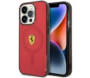 Ferrari Translucent MagSafe pro Apple iPhone 14 Pro Max červená / Pouzdro / MagSafe / průhledné