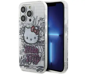 Hello Kitty Kitty On Bricks Graffiti bílá / Kryt pro Apple iPhone 14 Pro / IML potisk