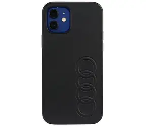 Audi Synthetic Leather zadní kryt pro Apple iPhone 12/12 Pro černá / Ochranný kryt / Umělá kůže