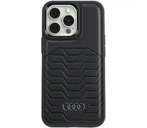 Audi kryt ze syntetické kůže MagSafe pro iPhone 15 Pro černá / Pouzdro / Syntetická kůže / MagSafe