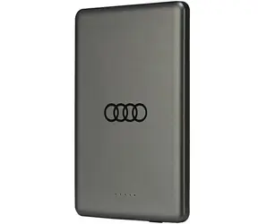 Audi Big Logo MagSafe šedá / Powerbanka / MagSafe / 5000 mAh / 15W bezdrátové nabíjení