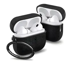 Spigen Urban Fit pouzdro pro Apple AirPods Pro 1/2 černá / Pouzdro / mikrovlákno / karabina