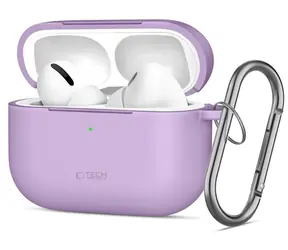 Tech-Protect Silicone Hook Case fialová / Pouzdro pro Apple AirPods Pro / silikonové / s karabinou