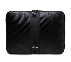 BMW Carbon & Red Stripe 14" černá / Pouzdro pro notebook / Karbonový vzor / Červený pruh