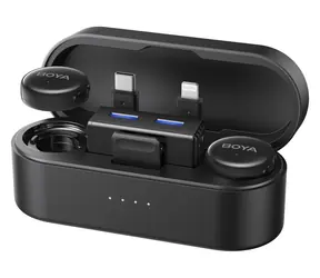 BOYA BOYALINK 3-02 černá / Klopový mikrofon / bezdrátový / 2.4GHz / USB-C