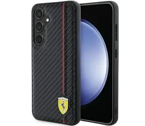 Ferrari Carbon Printed Line pro Samsung Galaxy S24 černá / Zadní kryt / Karbonový vzhled