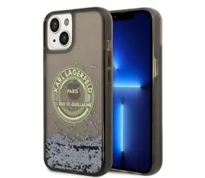 Karl Lagerfeld Liquid Glitter RSG černá / Zadní kryt / Apple iPhone 14