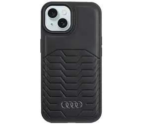 Audi Synthetic Leather pro iPhone 13/14/15 černá / Zadní kryt / MagSafe