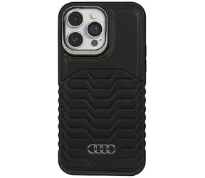 Audi Synthetic Leather MagSafe černá / Zadní kryt / iPhone 15 Pro Max / umělá kůže