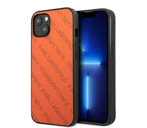 Karl Lagerfeld KLHCP13SPTLO oranžová / Zadní kryt / iPhone 13 mini / Perforated Allover