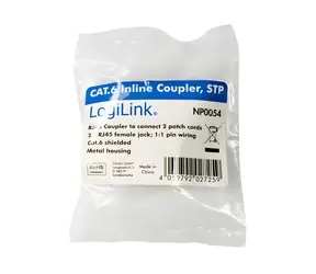 LogiLink Spojka patch kabelů šedá / Spojka / Cat6 STP / RJ-45 / kovové pouzdro