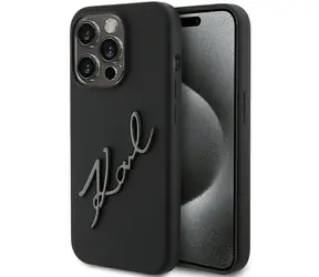 Karl Lagerfeld Silicone Karl Script černá / Zadní kryt / Apple iPhone 15 Pro