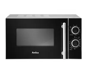 Amica AMGF20M1GS stříbrná, černá / Mikrovlnná trouba s grilem / 700/900 W / 20 L / 5 stupňů výkonu
