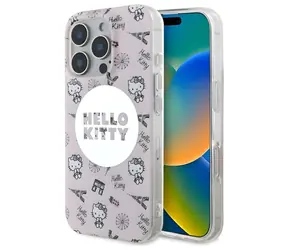 Hello Kitty IML All Over Paris MagSafe růžová / Zadní kryt pro Apple iPhone 16 Pro Max / IML potisk