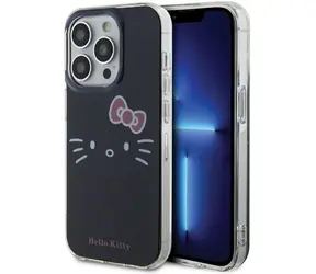 Hello Kitty Kryt Kitty Face IML černá / Kryt / Apple iPhone 15 Pro