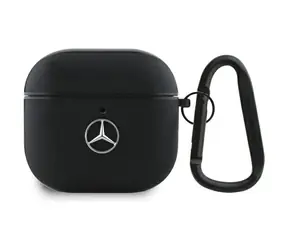 Mercedes Kožené pouzdro s kovovým logem černá / Pouzdro pro sluchátka / Apple AirPods 4