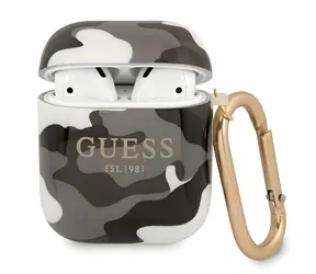 Guess Camo Collection černá / Pouzdro pro sluchátka / pro Apple AirPods