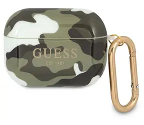 GUESS Camo Collection zeleno-khaki / Pouzdro pro Apple AirPods Pro / Maskáčový vzor