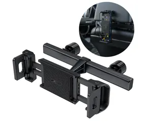 Acefast D8 černá / Držák na opěrku hlavy pro telefon a tablet / šířka 135-230 mm