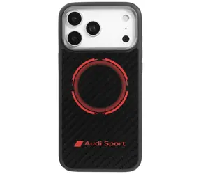 Audi RSQ Carbon Fiber Sport Red Circle černá / Zadní kryt / MagSafe / Apple iPhone 17 Pro Max
