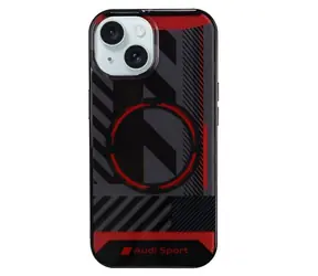 Audi IML Sport MagSafe černá / Kryt / tvrzený / iPhone 15, 14, 13 / 6.1"