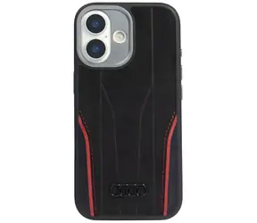 Audi R8 černá/červená / Kryt / MagSafe / iPhone 17 / pravá kůže
