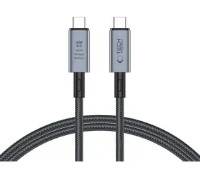 Tech-Protect UltraBoost Max šedá / Kabel / USB-C 4.0 - USB-C 4.0 / PD 240W / 40Gbps / 8K / 1m