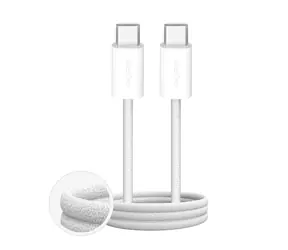 Puro Fabrik FABK4 bílá / Kabel USB-C (M) - USB-C (M) / 1 m / 240 W / opletený