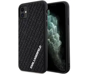 Karl Lagerfeld 3D Rubber Multi Logo iPhone 11/XR černá / Zadní kryt / Apple iPhone 11, iPhone XR