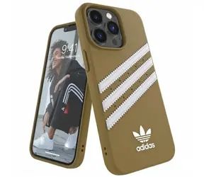 Adidas OR Molded Case PU béžovo-zlatá / Kryt / Apple iPhone 13 Pro, iPhone 13 / PU koženka