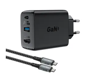 Acefast A17 GaN nabíječka černá / Nabíjecí adaptér s HDMI výstupem / 65W / HDMI 4K 60Hz / USB-C
