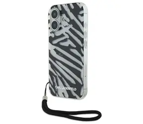 Karl Lagerfeld IML Zebra Pattern & Cord černá / Zadní kryt / pro iPhone 16