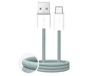 Puro Fabrik 2.0 zelená / Datový kabel USB-A - USB-C / opletený / 10 W / 1,5 m