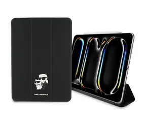 Karl Lagerfeld Saffiano Magnetic Karl & Choupette černá / Pouzdro / pro Apple iPad Pro 11" (2024) / Flip, magnetické