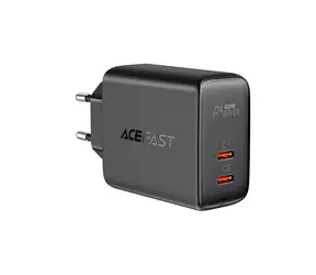 Acefast A9 černá / Nabíječka / 2x USB-C / 40W / PD, QC 3.0, PPS
