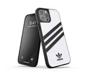 Adidas OR Moulded Case PU pro Apple iPhone 12 Pro Max bílo-černá / Pouzdro / PU kůže