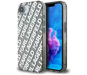 Karl Lagerfeld IML Repeat Logo stříbrná / Zadní kryt / Apple iPhone 16e