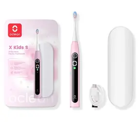 Oclean X Kids Set růžová / Dětský sonický zubní kartáček / cestovní pouzdro / 5 režimů / 72 000 kmitů