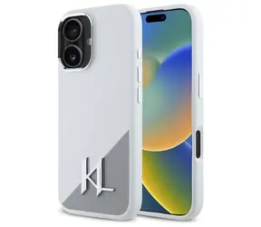 Karl Lagerfeld Silicone Initial Metal Logo MagSafe bílá / Zadní kryt / pro Apple iPhone 16