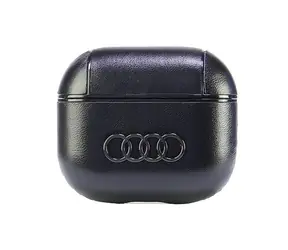 Audi Leather Big Logo pro Apple AirPods 3 černá / Pouzdro / Kůže