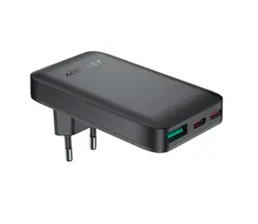 Acefast A100 černá / Nabíječka / GaN / 65W / 2x USB-C / 1x USB-A / Ultra Slim